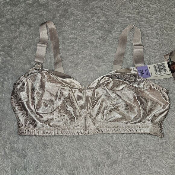 Vtg Rose Gold Body by Bali Paisley Print Bra 38DD Wireless Soft Cup Cottagecore - Picture 2 of 8